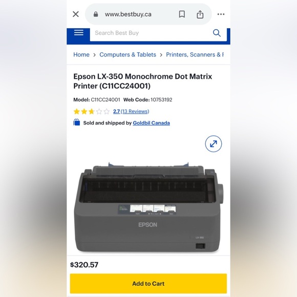 Epson LX-350 Dot Matrix Printer - Gray and Blue - Picture 4 of 5